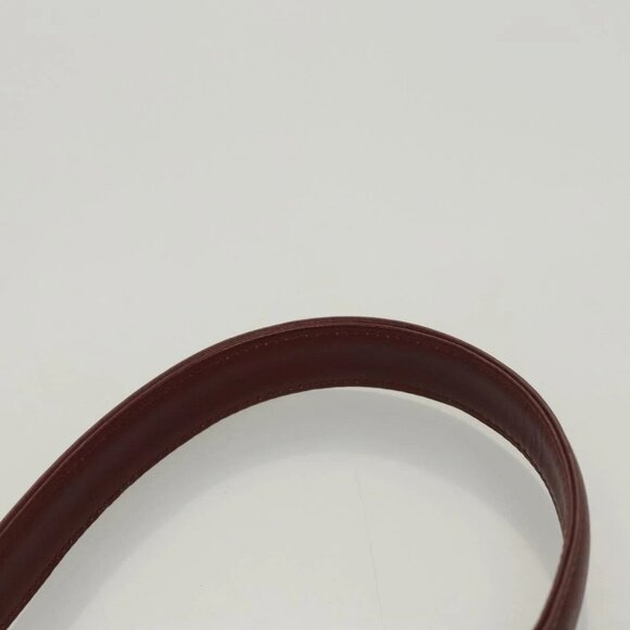 CARTIER Must Line Hand Bag Leather Bordeaux Gold Auth 122249 - Picture 9 of 16